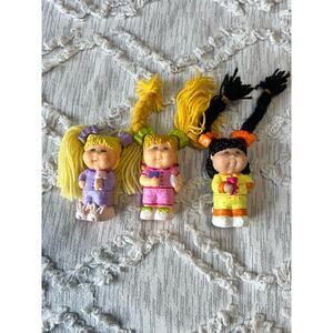 Cabbage Patch Kids Slumber Party Mega Bloks Blonde Black Hair Doll Figure Lot